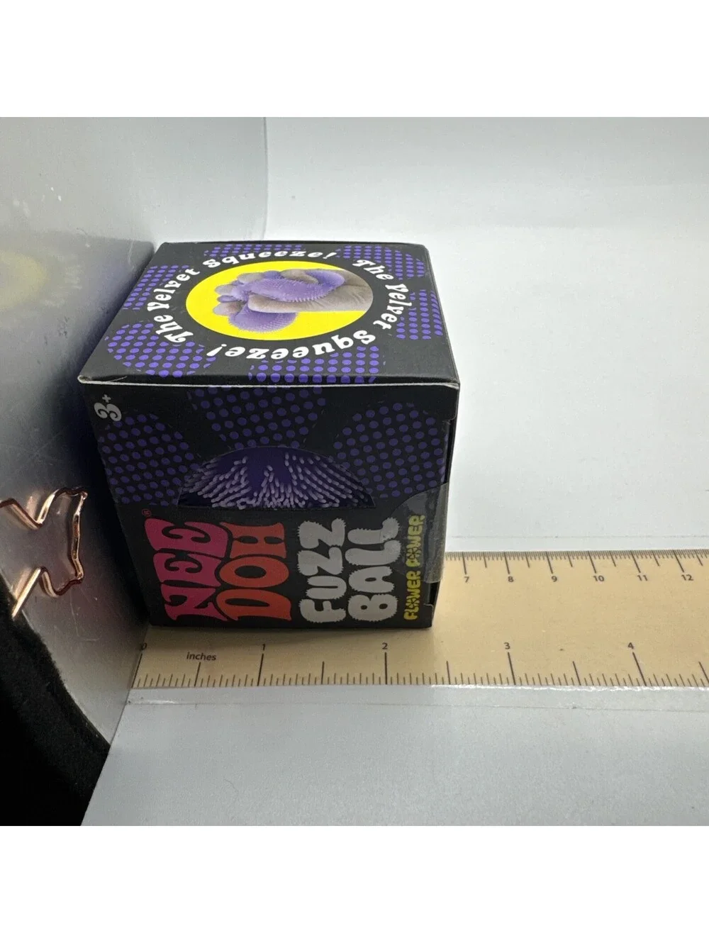 Schylling NeeDoh Fuzz Ball Flower Power Purple Velvet Squeeze Fidget Toy NEW